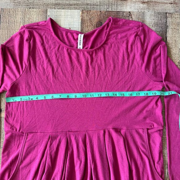 Zenana Premium Women's 2X Dress Pink Knit Stretch A Line Midi Length - Picture 2 of 6